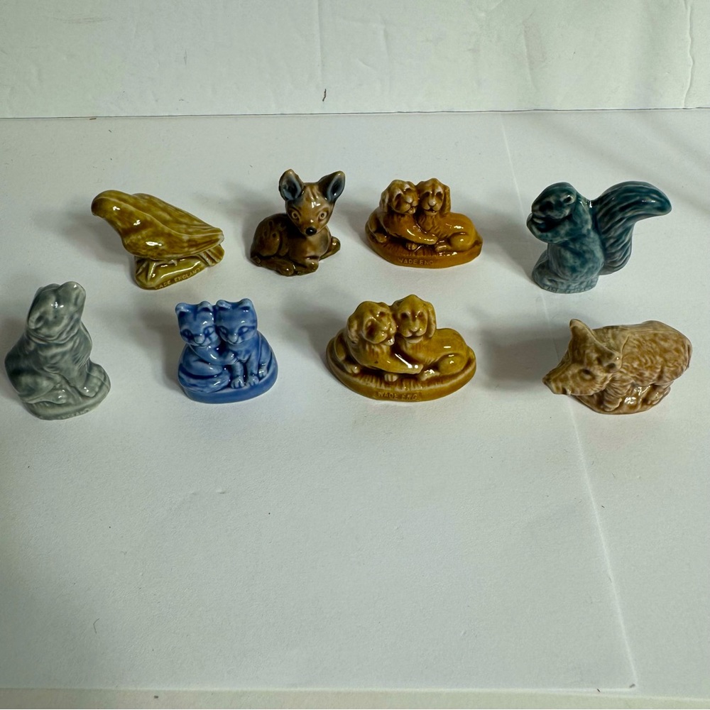 8 Wade Whimsies England Ceramic Animal figurines.
